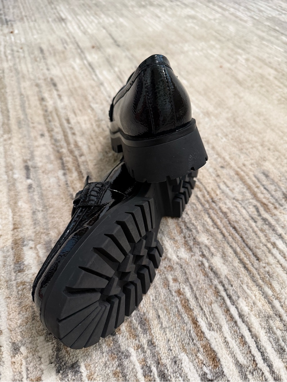 Nine West Black Patent Chain-Trim Loafers - Picture 7 of 8